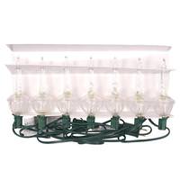View 7 Light 10' Green Wire Silver Glitter Old Fashioned Bubble Light Set with 17" Spacing